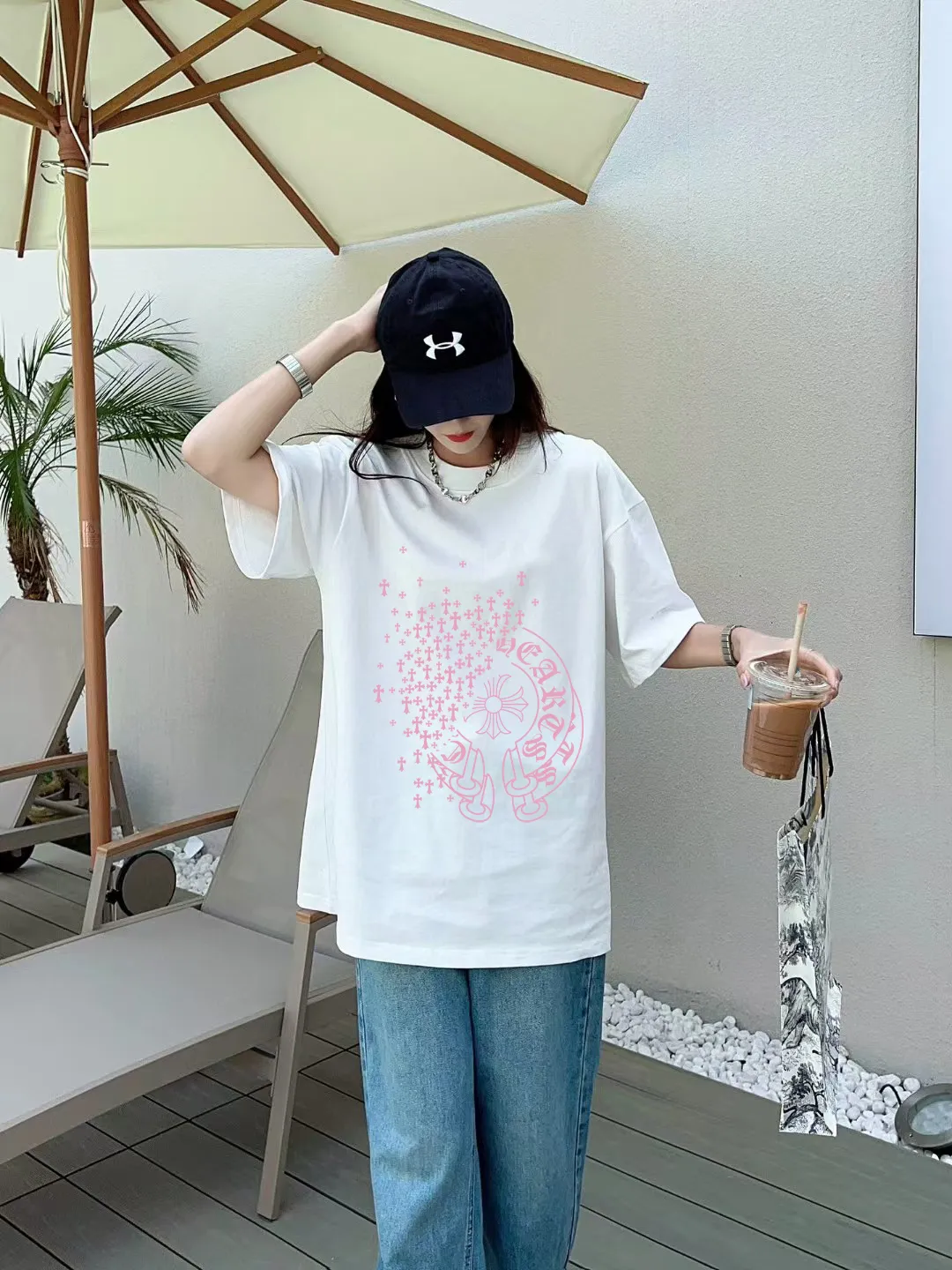 [CH ] 2026FW T LOGO Premium 26s Same Style ：Black White Green Size：S M L XL 2XL